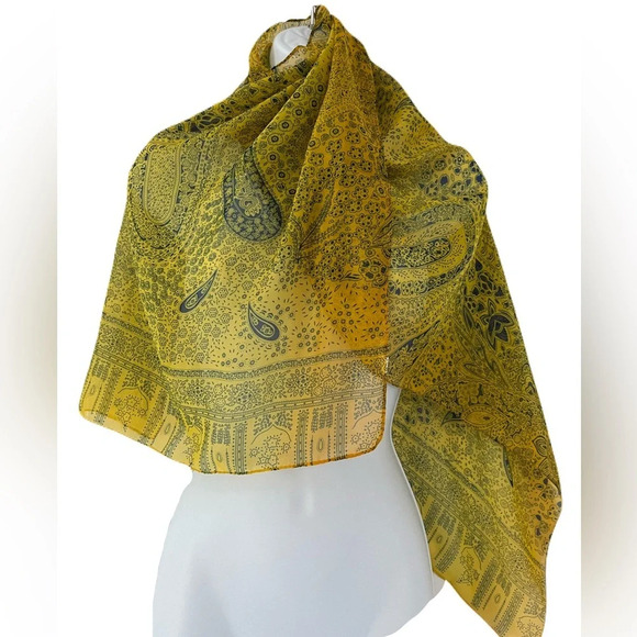 🤩HOST PICK🤩 Liang Dian/ Silk blend/ Mustard yellow scarf/ Length 60”/ Width 19” - Picture 1 of 8